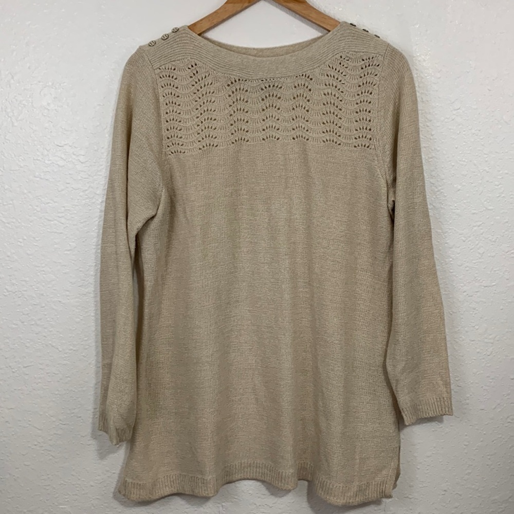 Croft & Borrow Cream Knit Sweater Size L